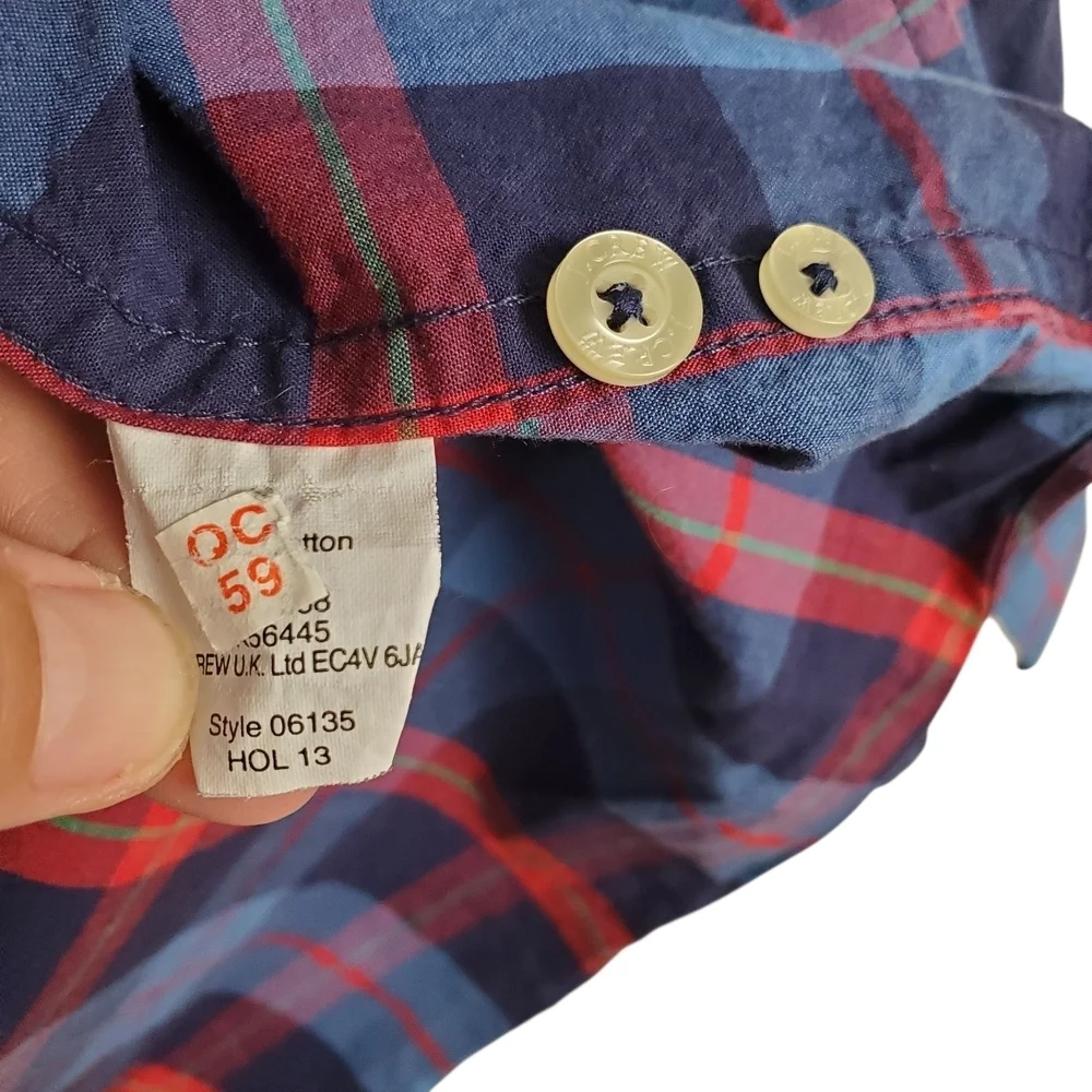 J. Crew Blue and Red Plaid Casual Button Down Shirt. MED. C0039